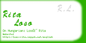 rita loso business card